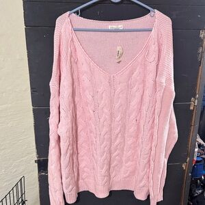 Aeropostale Light Pink V-Neck Sweater